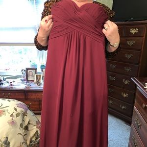 Wine colored bridesmaid dress